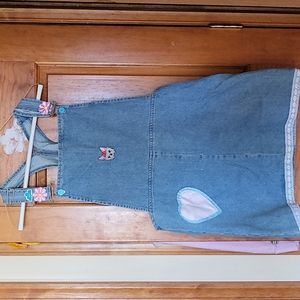 Denim dress with puppy dog patch
